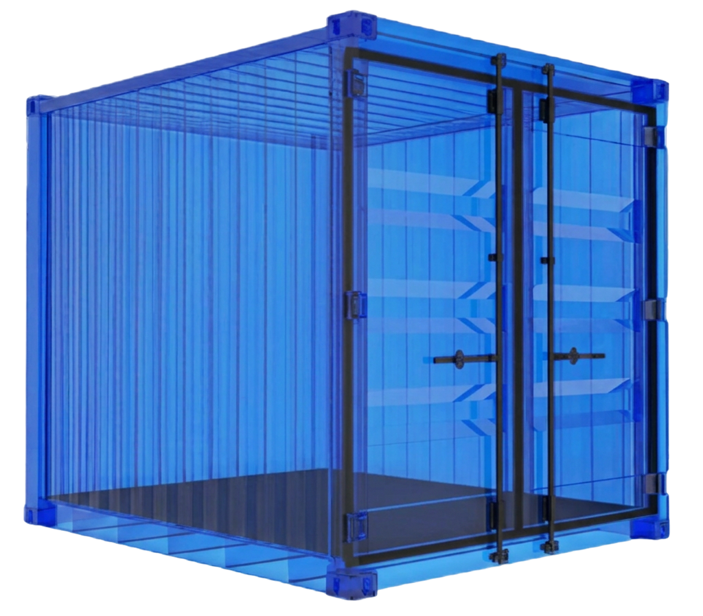 Logistics Container Wireframe 3D Visualization
